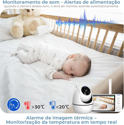 Babá Eletrônica HD com Tela de 5" e Visão Noturna
